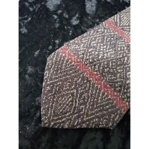 Vintage Como Collezione Mens Neck Tie Gray Red Geometric Office Career Wear